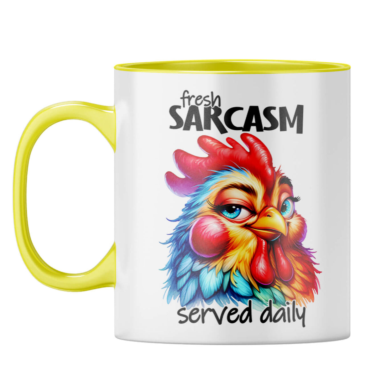 Fresh Sarcasm Served Daily Coffee Mug Yellow
