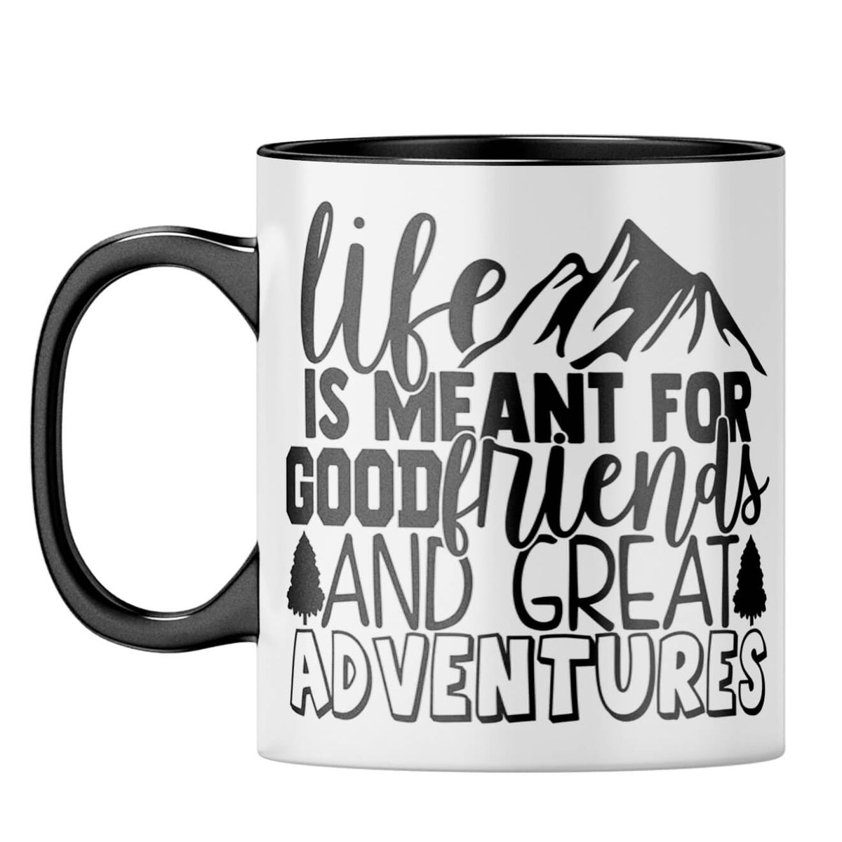 Friends & Adventures Coffee Mug Black