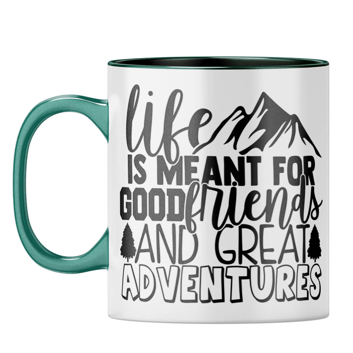Friends & Adventures Coffee Mug Dark Green