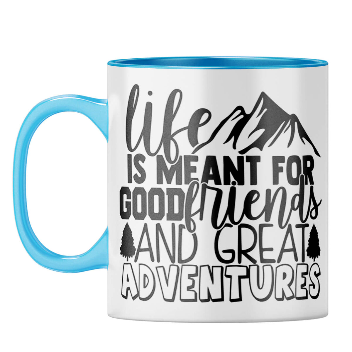 Friends & Adventures Coffee Mug Light Blue
