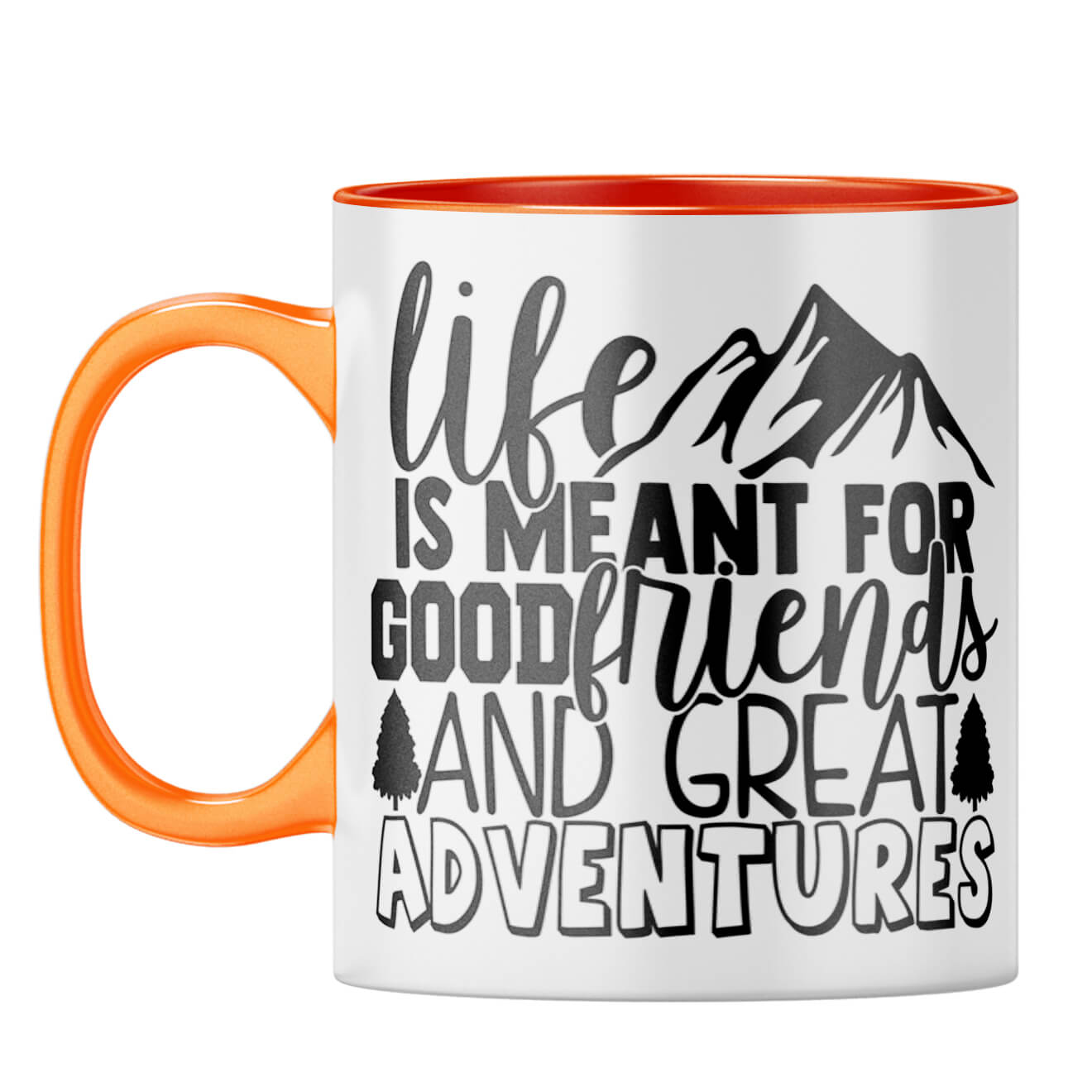 Friends & Adventures Coffee Mug Orange
