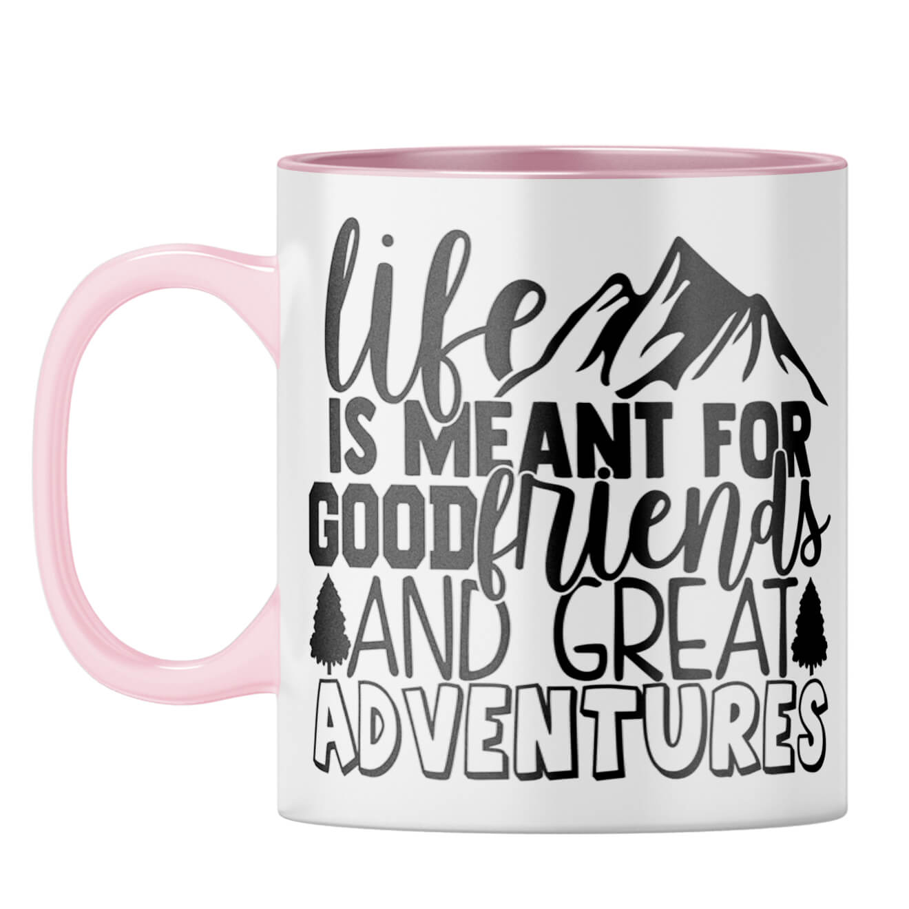 Friends & Adventures Coffee Mug Pink