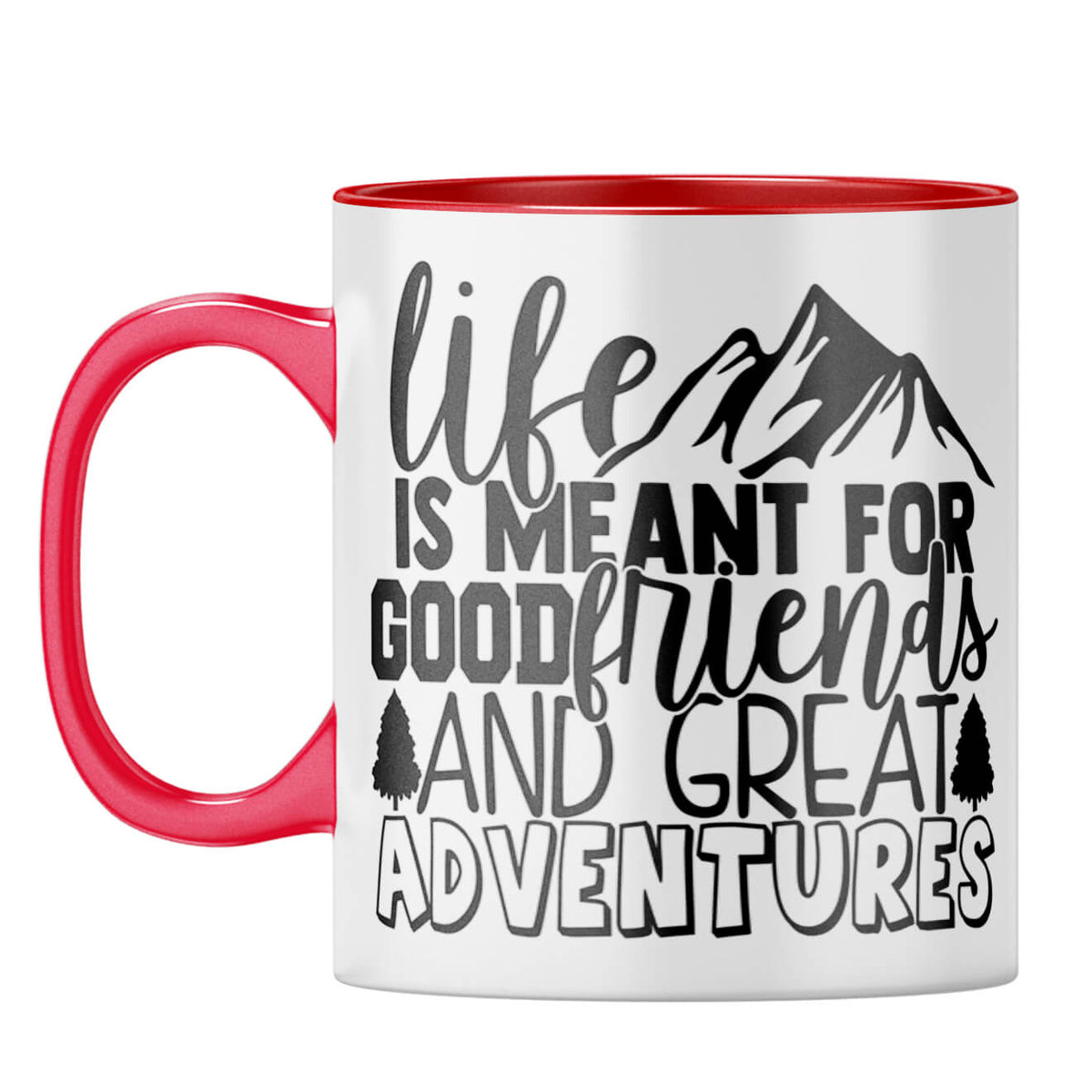 Friends & Adventures Coffee Mug Red