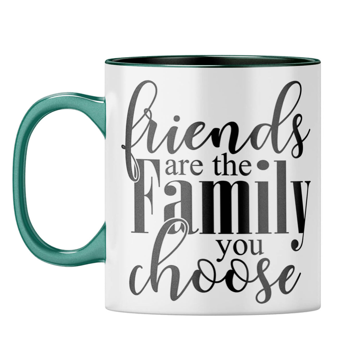 Friends Are Family Coffee Mug Dark Green