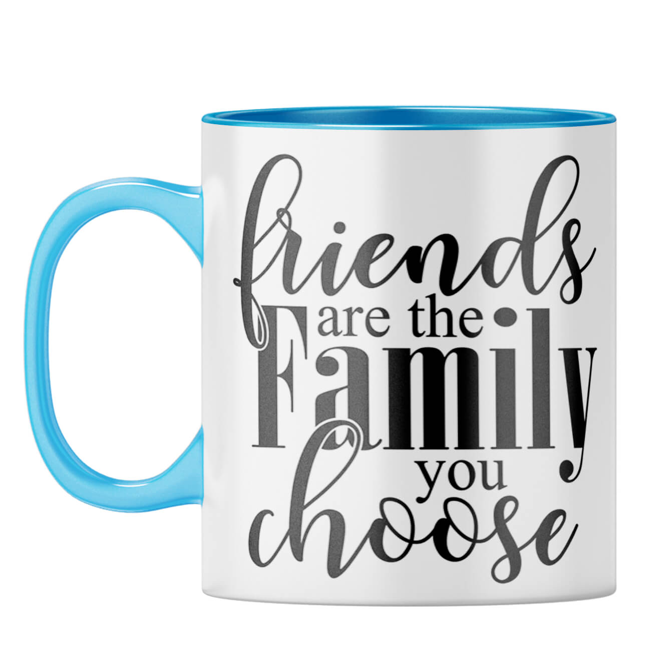 Friends Are Family Coffee Mug Light Blue