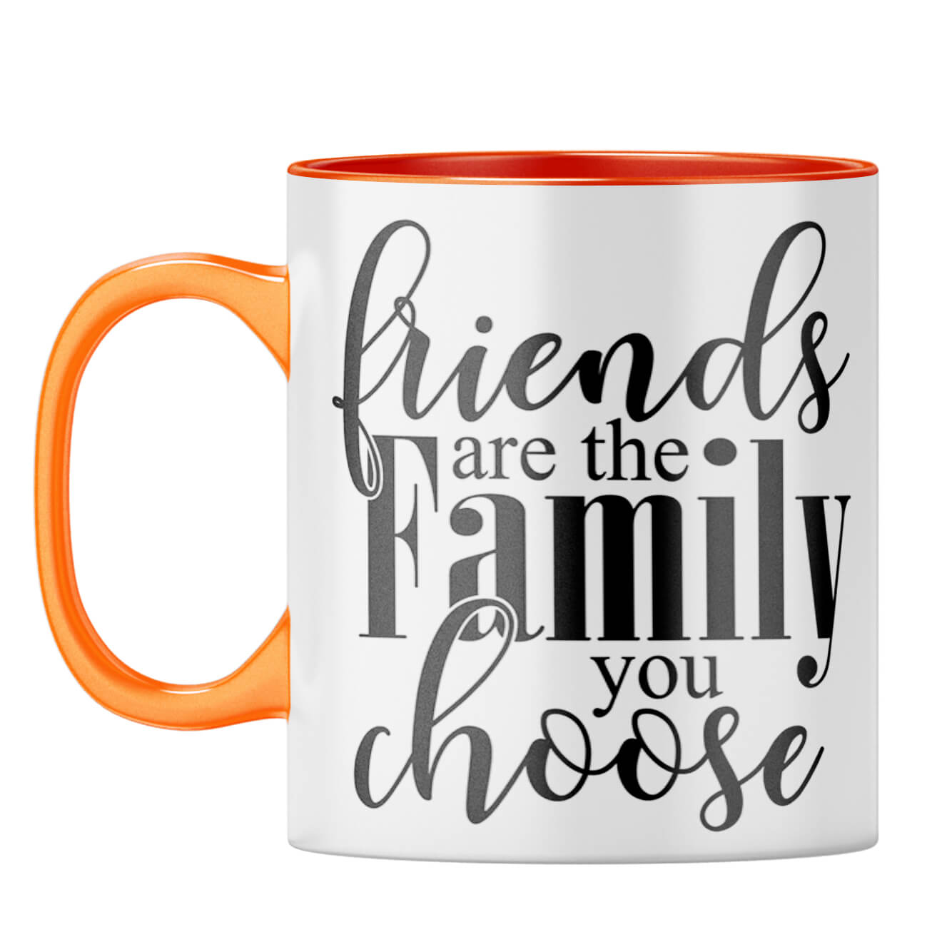 Friends Are Family Coffee Mug Orange