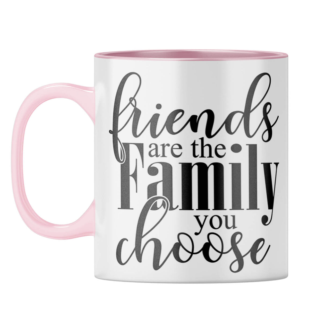 Friends Are Family Coffee Mug Pink