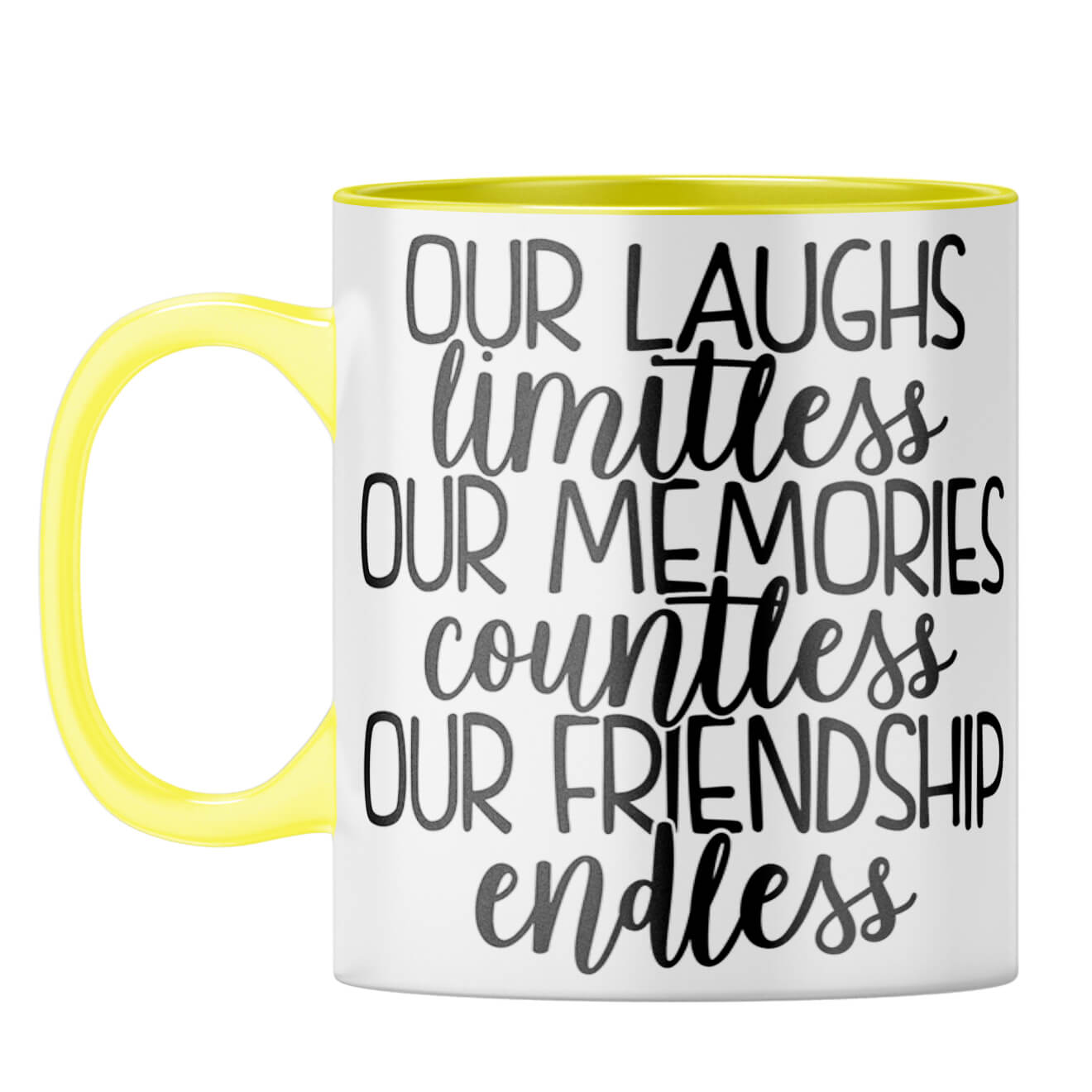 Friendship Is Endless Coffee Mug Yellow