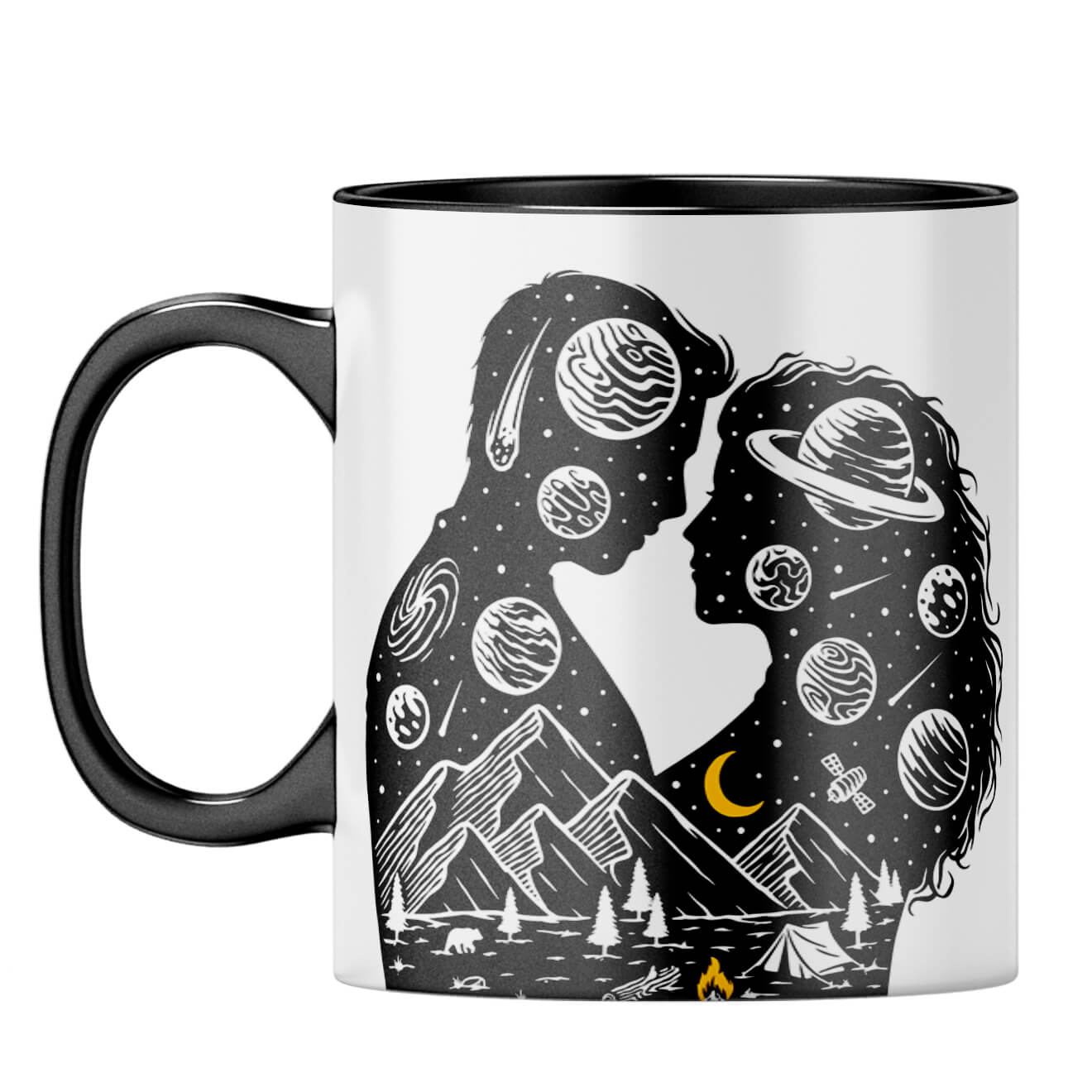 Gift for Aventurous Couples Coffee Mug Black