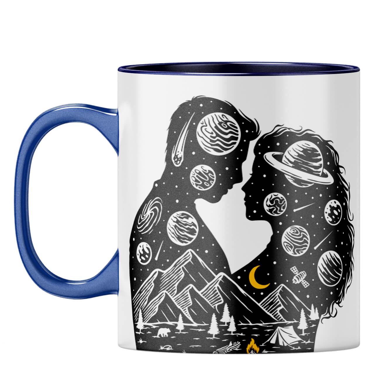 Gift for Aventurous Couples Coffee Mug Dark Blue