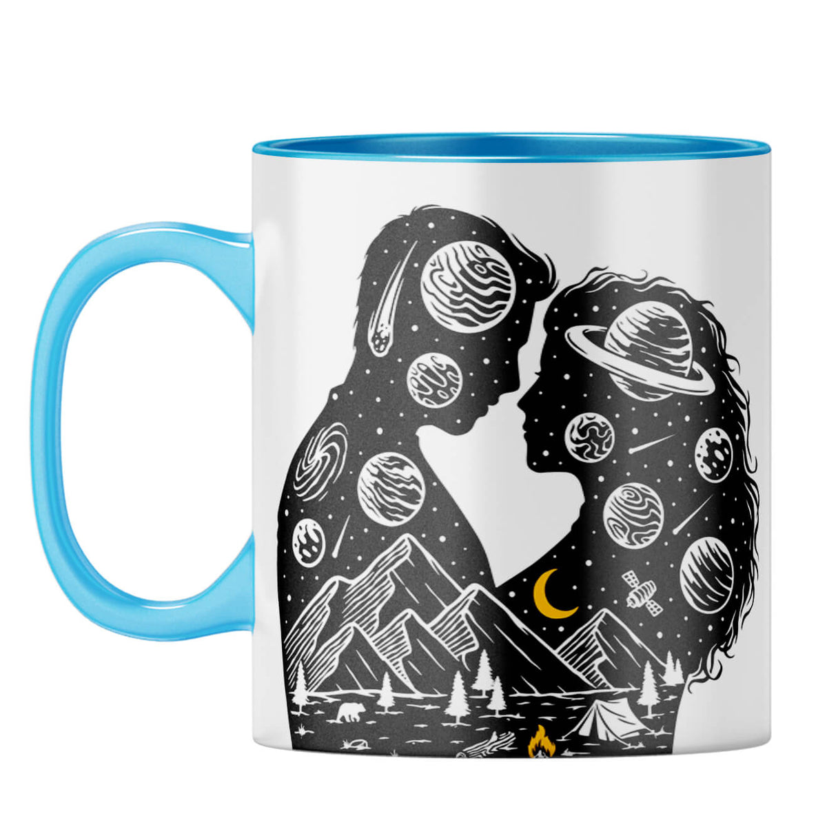 Gift for Aventurous Couples Coffee Mug Light Blue