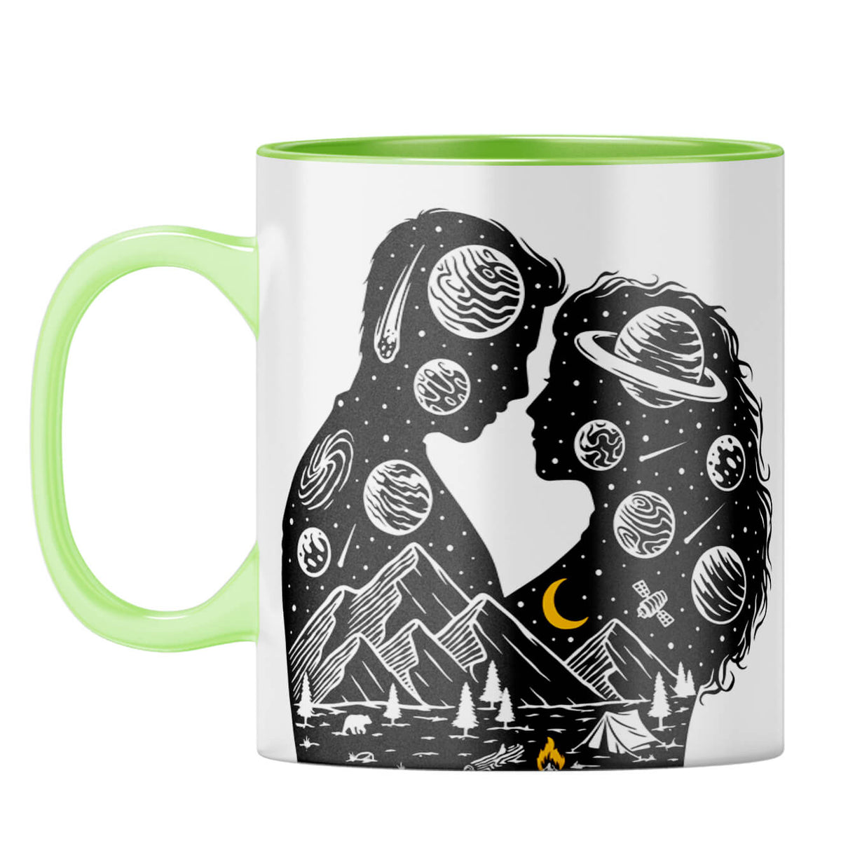 Gift for Aventurous Couples Coffee Mug Light Green