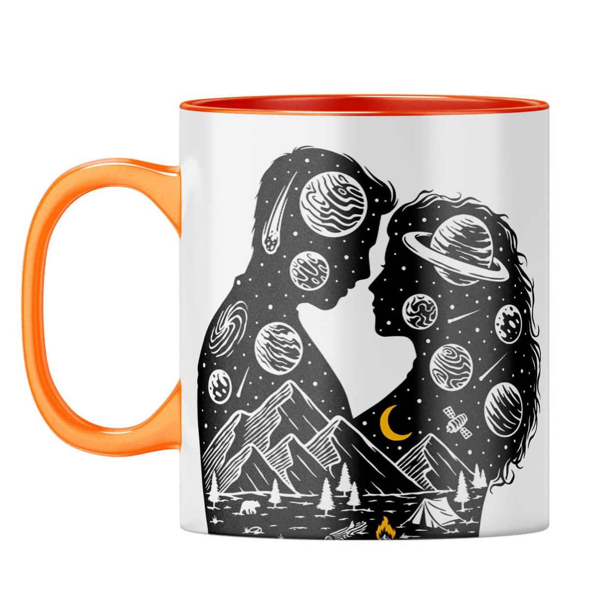 Gift for Aventurous Couples Coffee Mug Orange