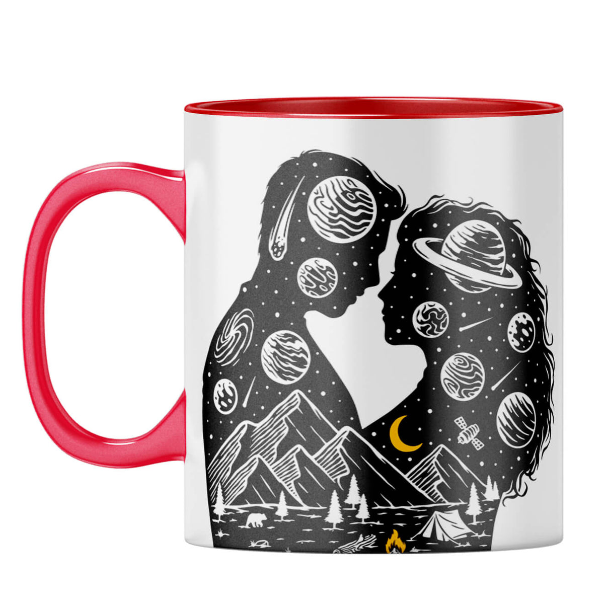 Gift for Aventurous Couples Coffee Mug Red
