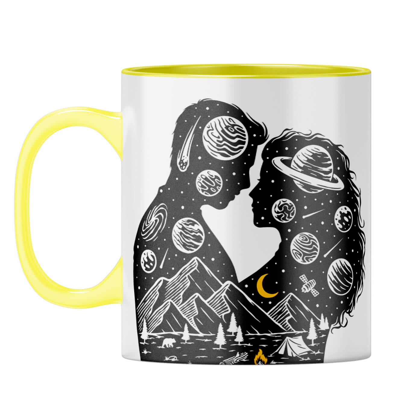 Gift for Aventurous Couples Coffee Mug Yellow