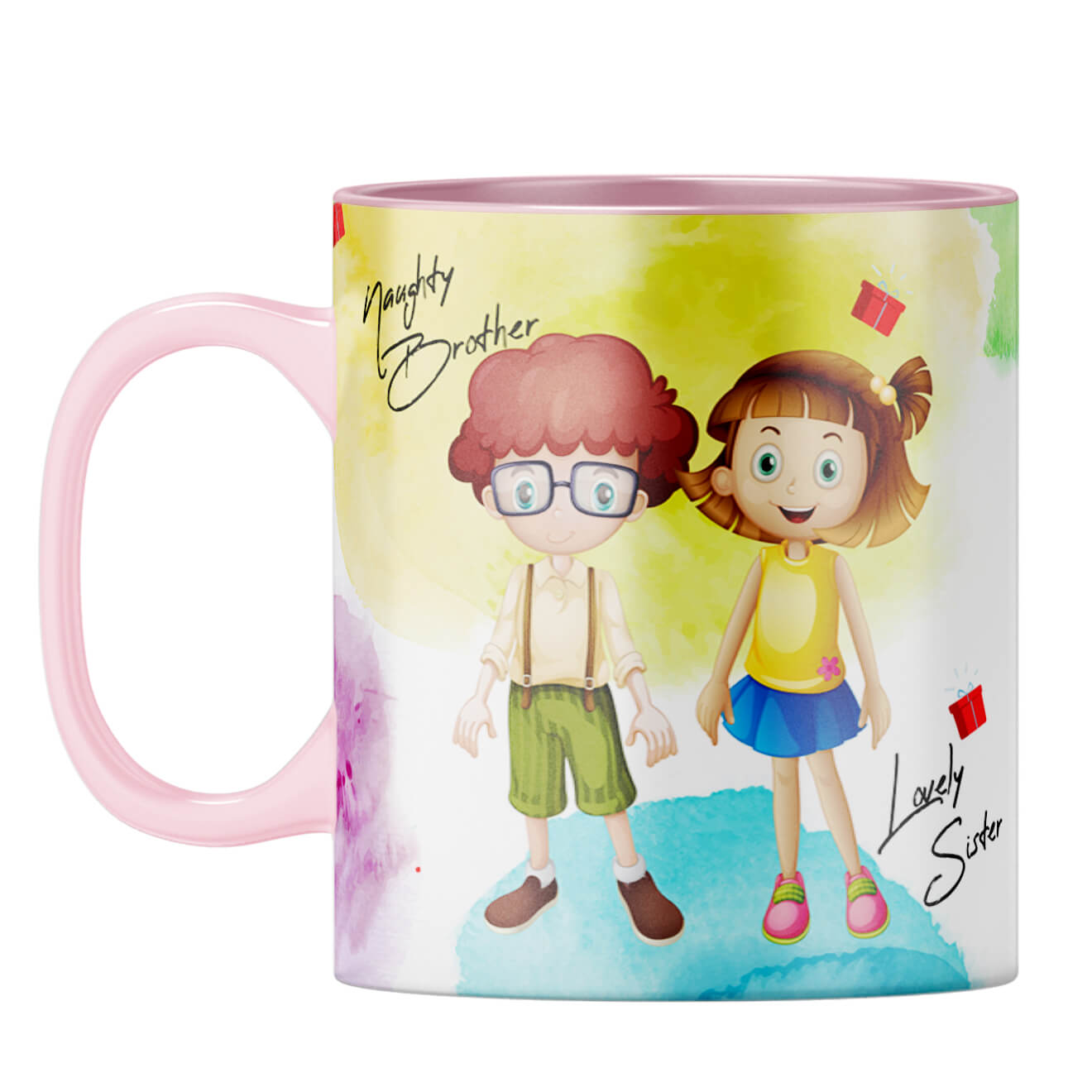 Gift for Brother Sister Coffee Mug Pink