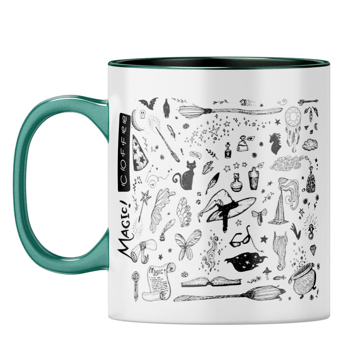 Gift for Coffee Lover Coffee Mug Dark Green