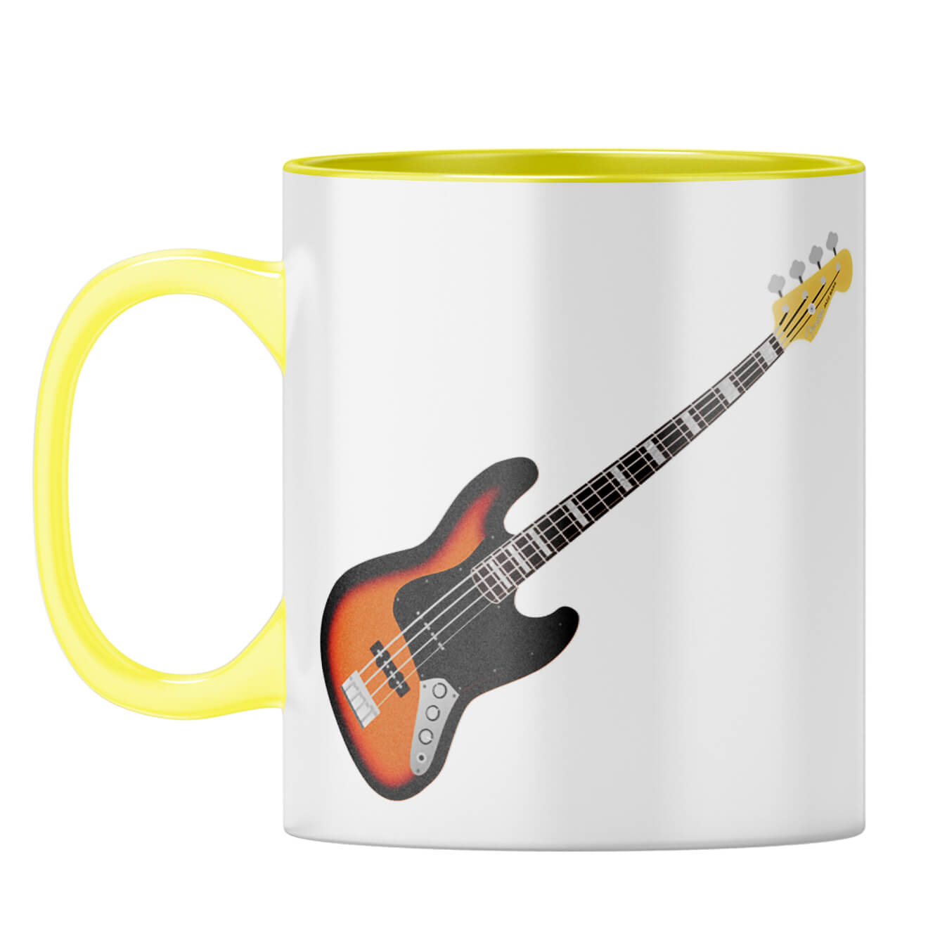 Gift for Guitar Lover Coffee Mug Yellow