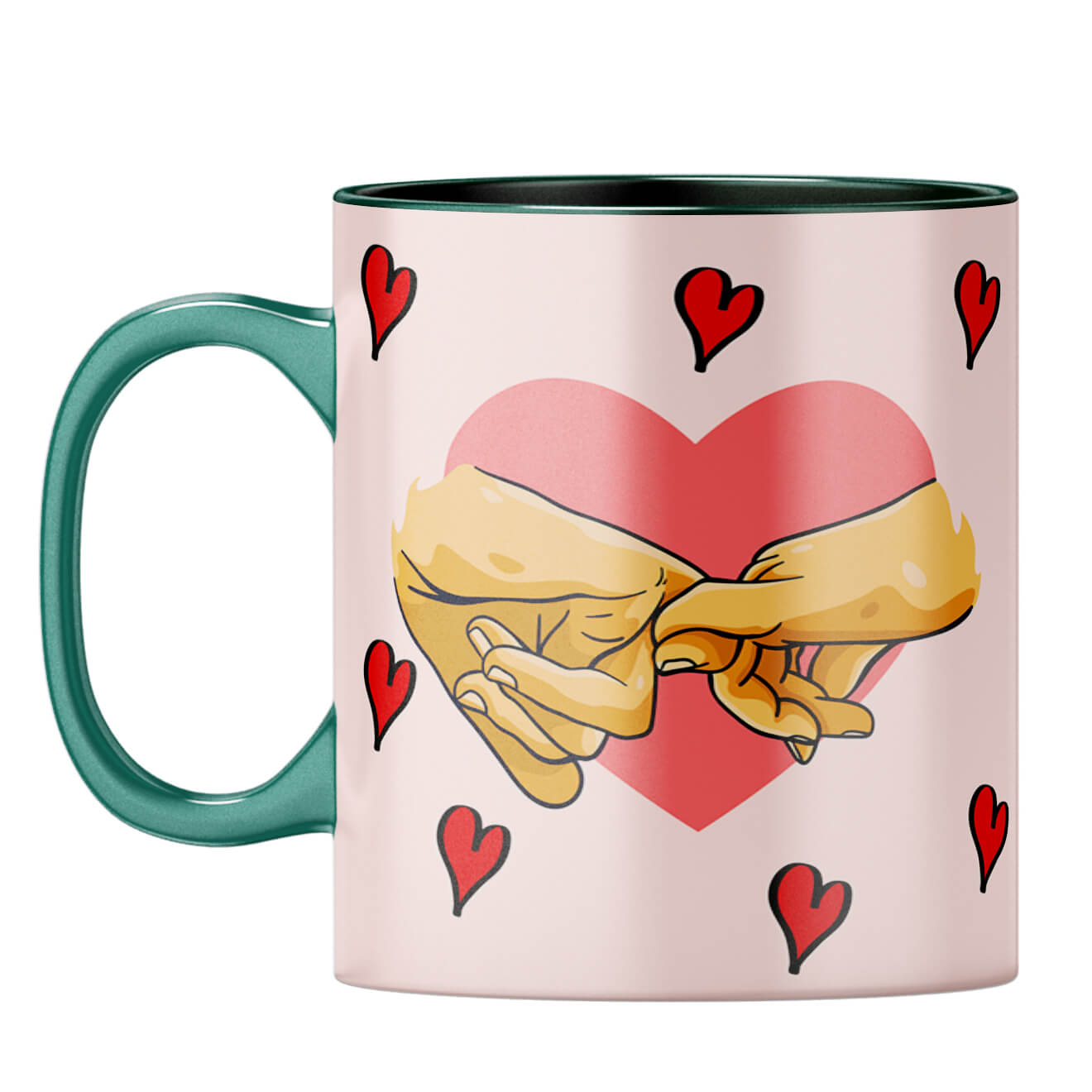 Gift for Romantic Couples Coffee Mug Dark Green