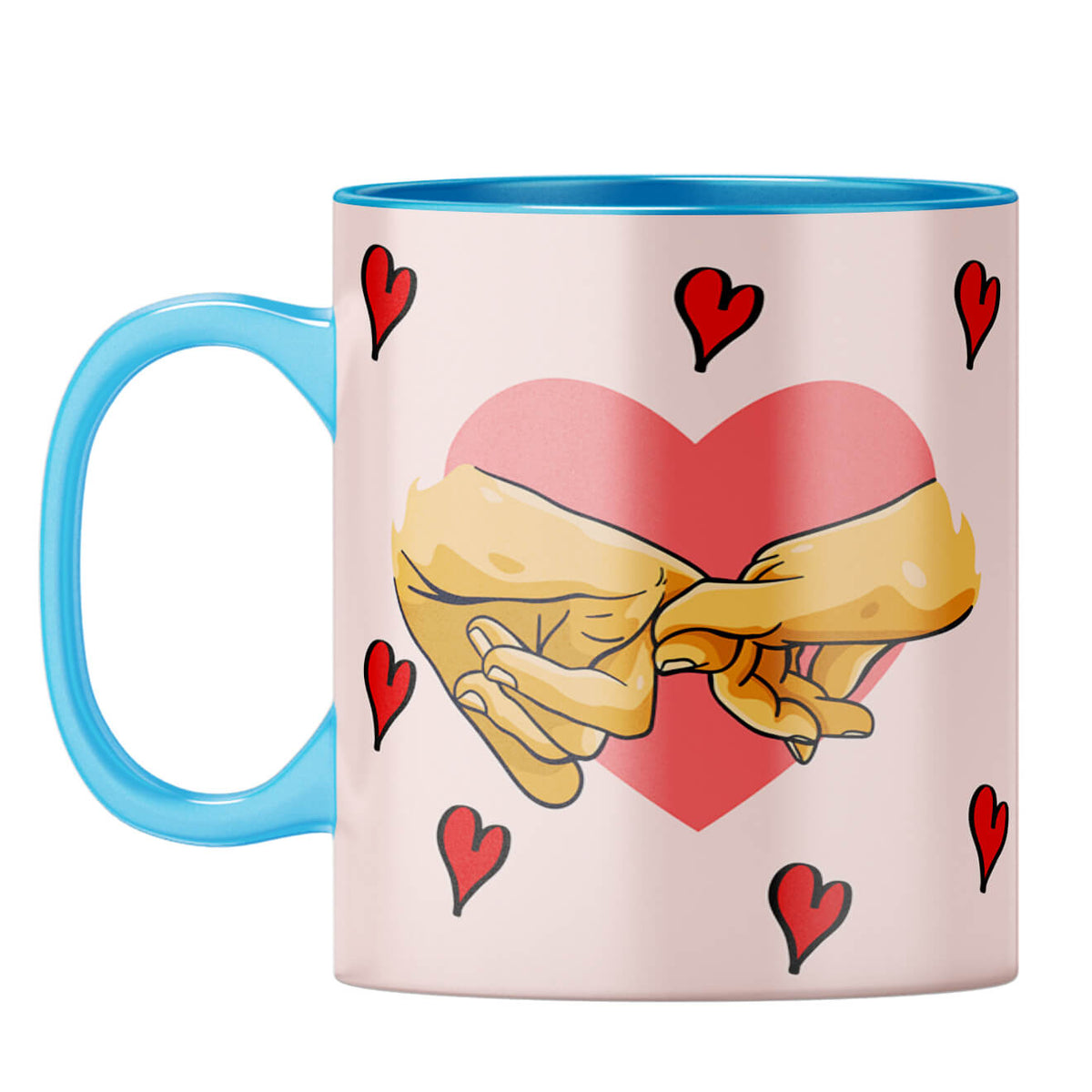 Gift for Romantic Couples Coffee Mug Light Blue