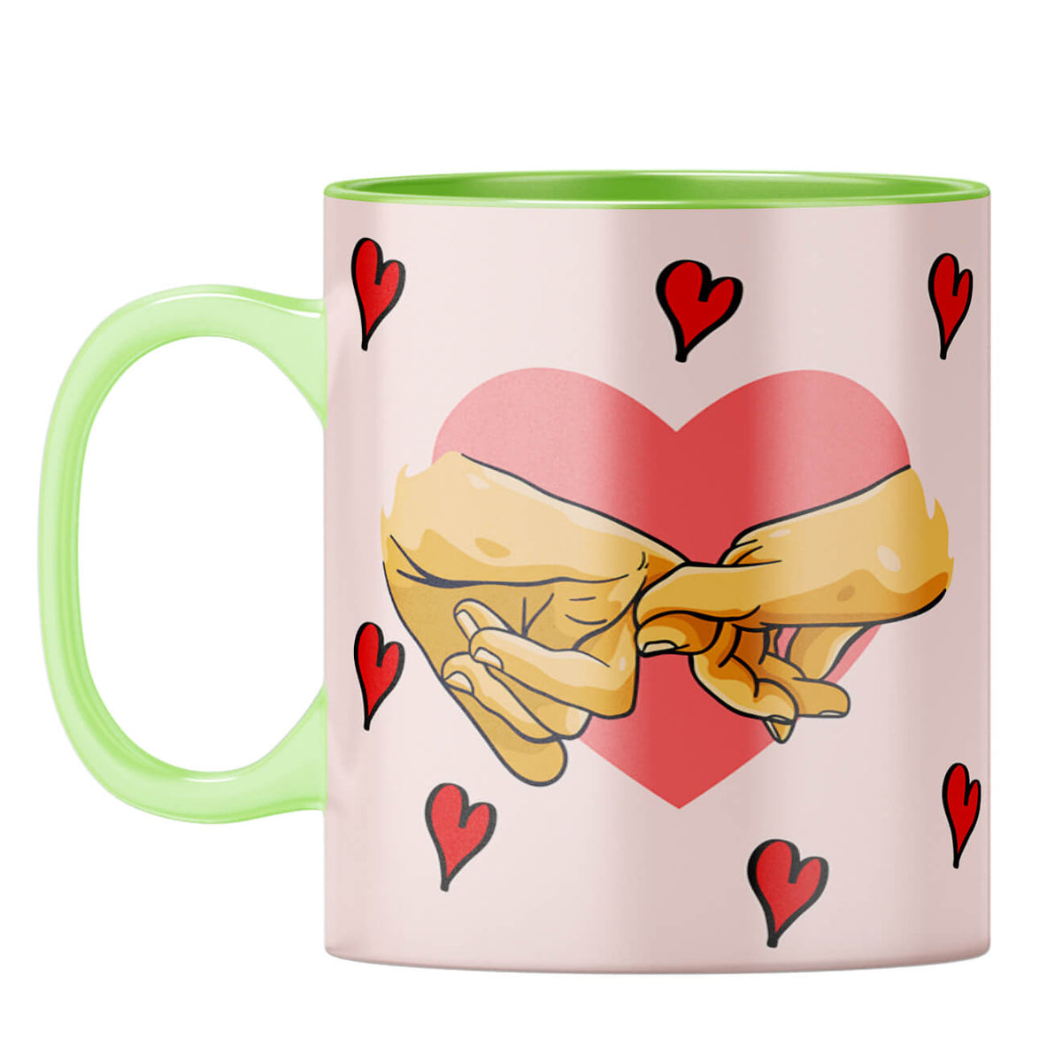 Gift for Romantic Couples Coffee Mug Light Green