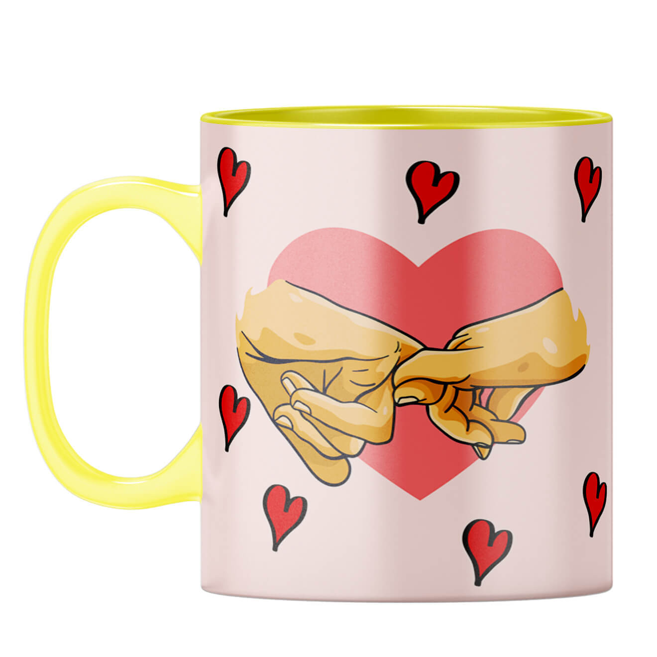 Gift for Romantic Couples Coffee Mug Yellow