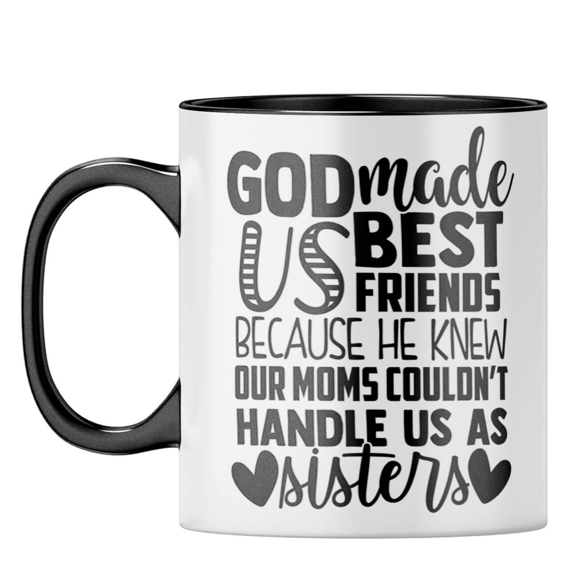 God Made Us Best Friends Coffee Mug Black