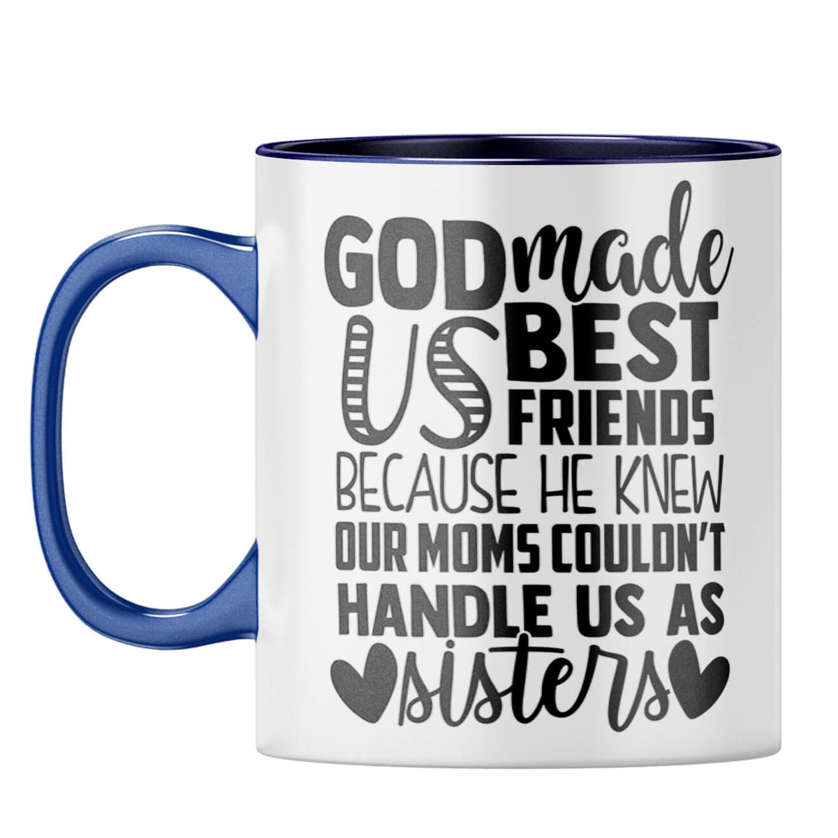 God Made Us Best Friends Coffee Mug Dark Blue