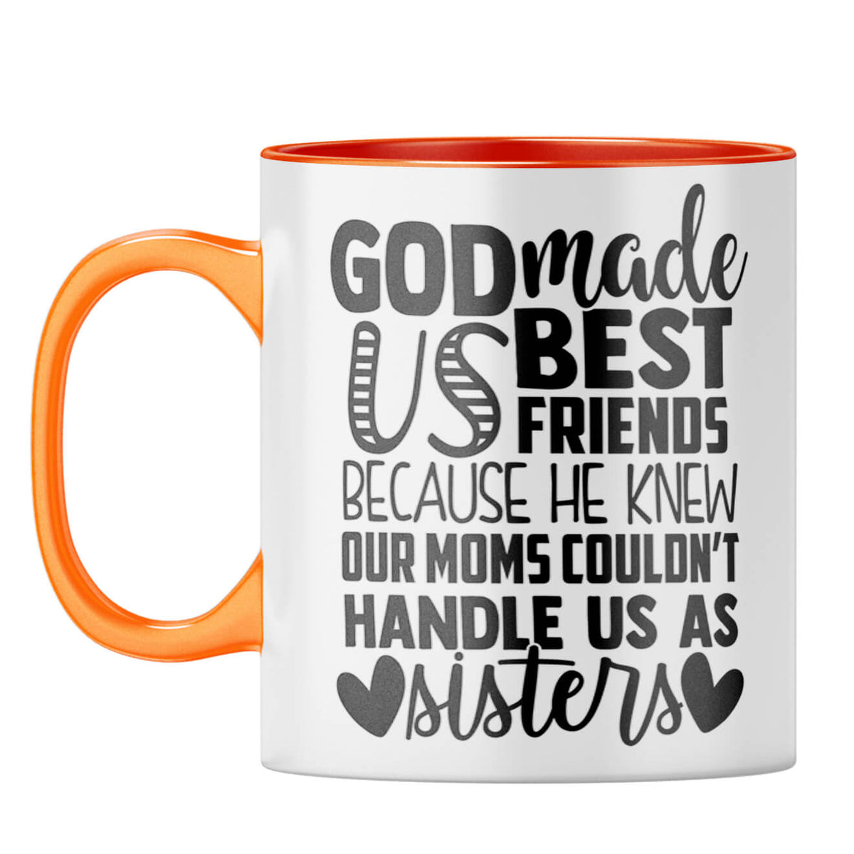 God Made Us Best Friends Coffee Mug Orange
