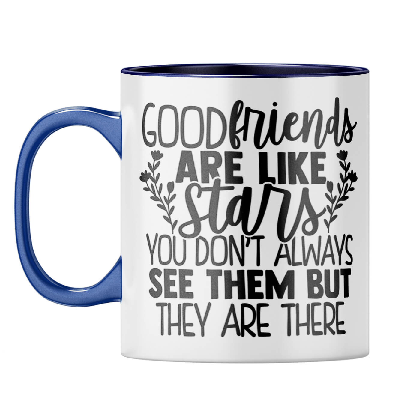 Good Friends Are Like Stars Coffee Mug Dark Blue
