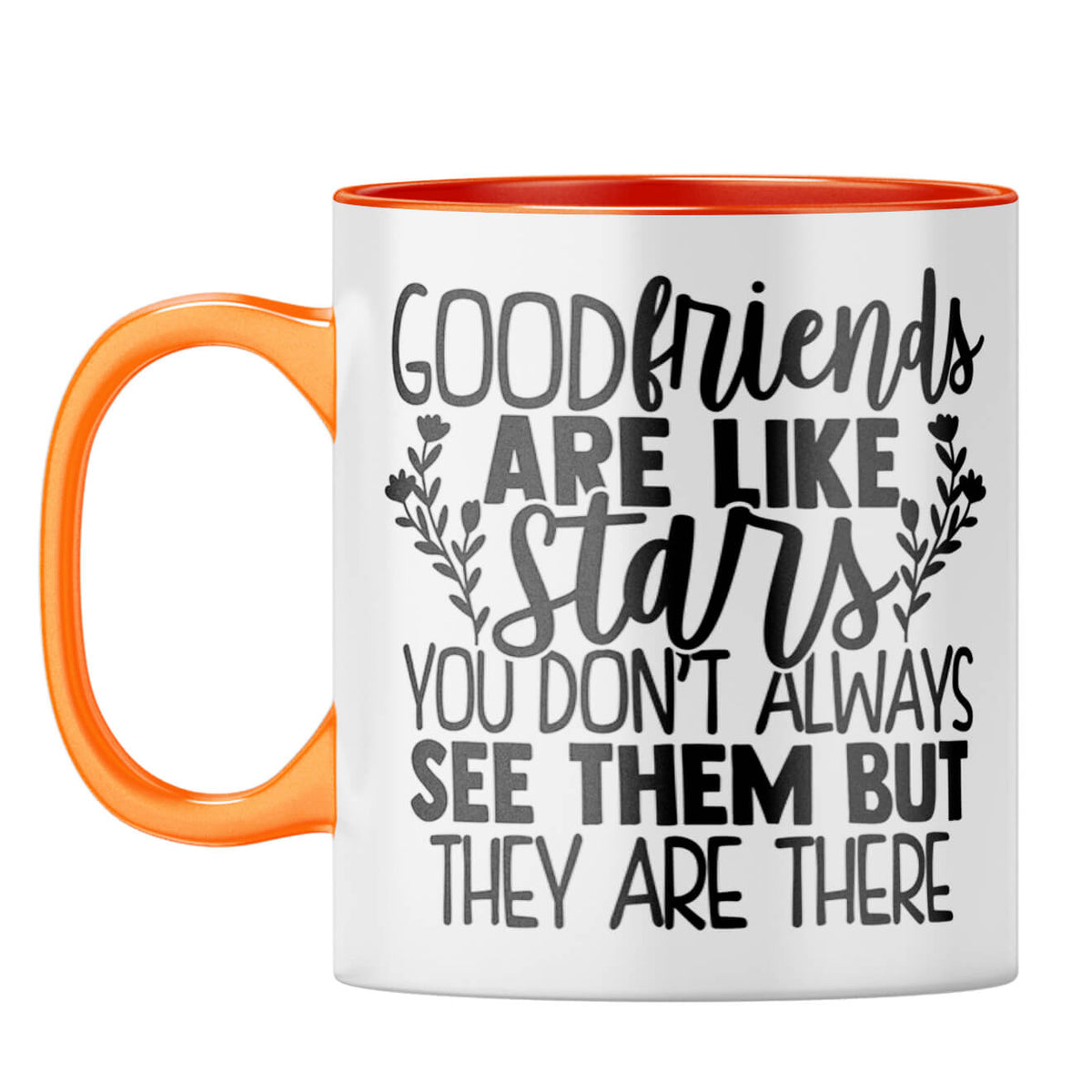 Good Friends Are Like Stars Coffee Mug Orange