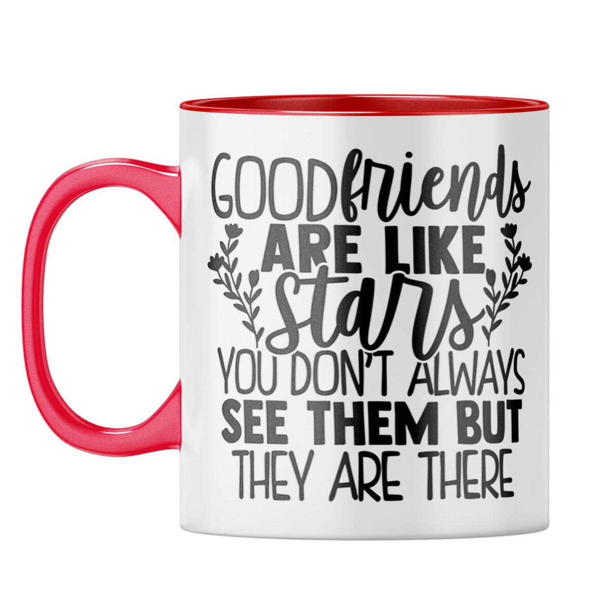 Good Friends Are Like Stars Coffee Mug Red