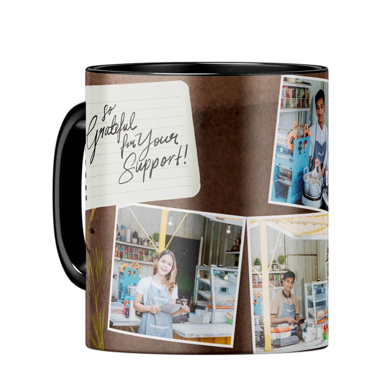 Grateful for Support Coffee Mug Black