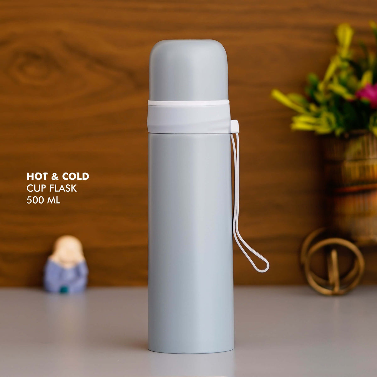 Grey Stainless Steel Flask - Perfect for Hydration