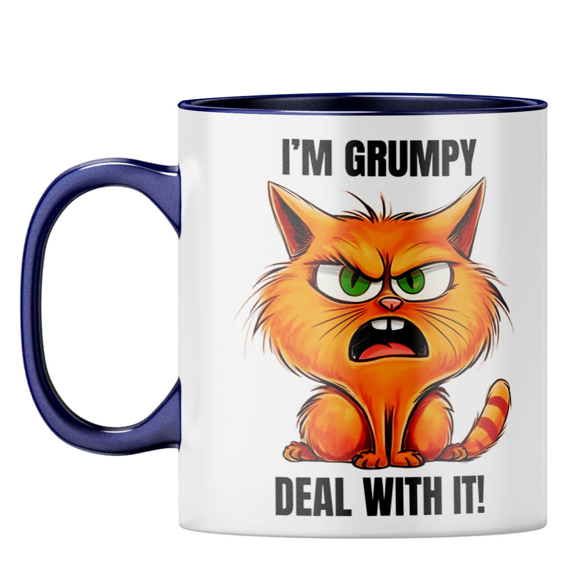 Grumpy Coffee Mug Dark Blue