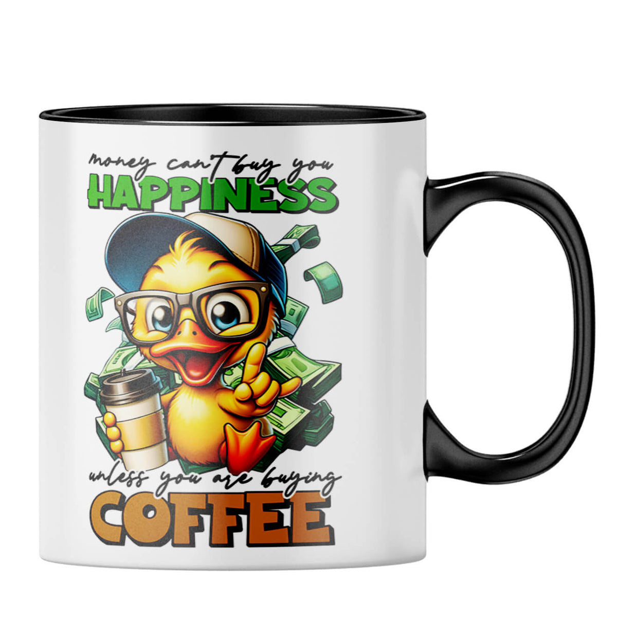 Happiness is Coffee Coffee MugB-Black