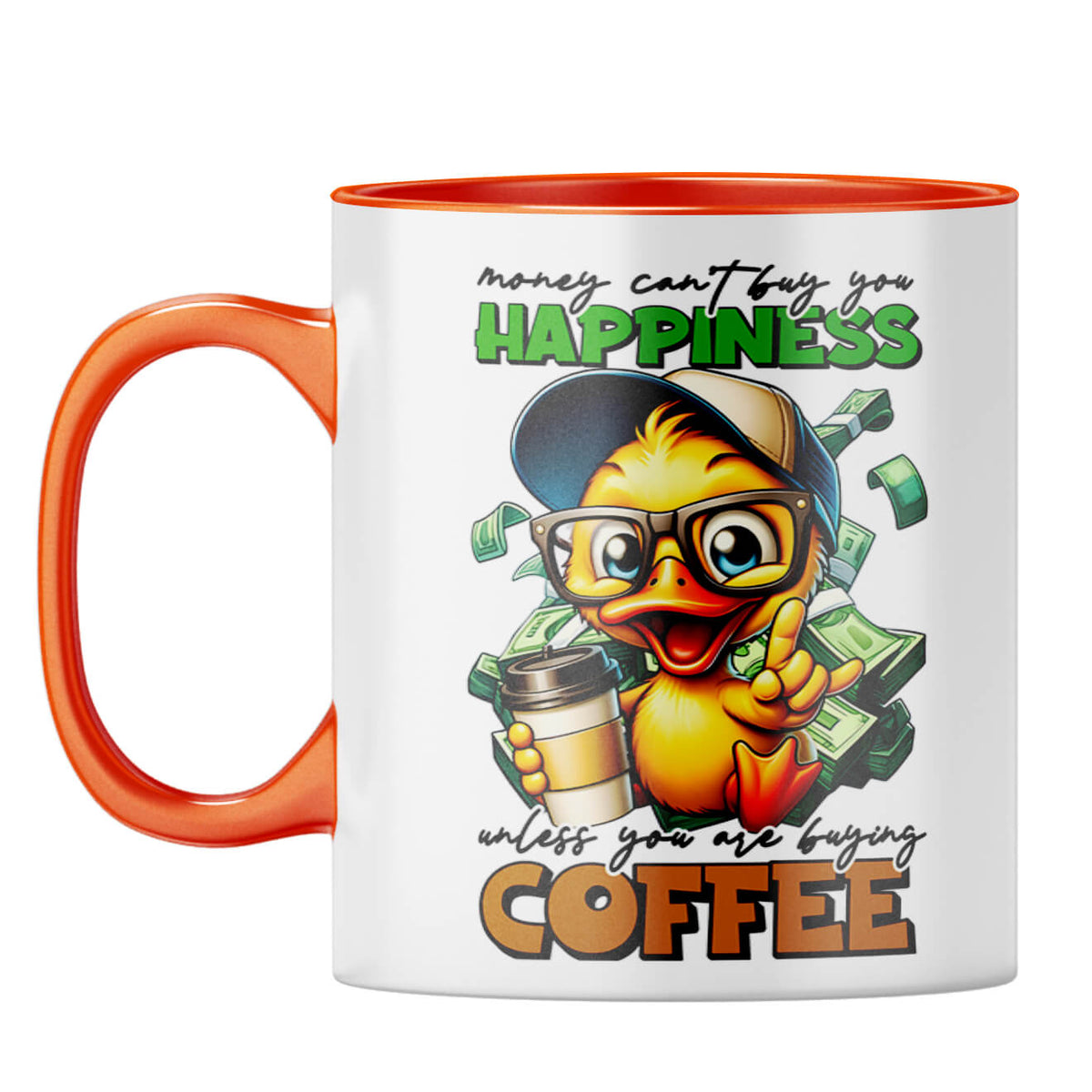 Happiness is Coffee Coffee Mug Orange