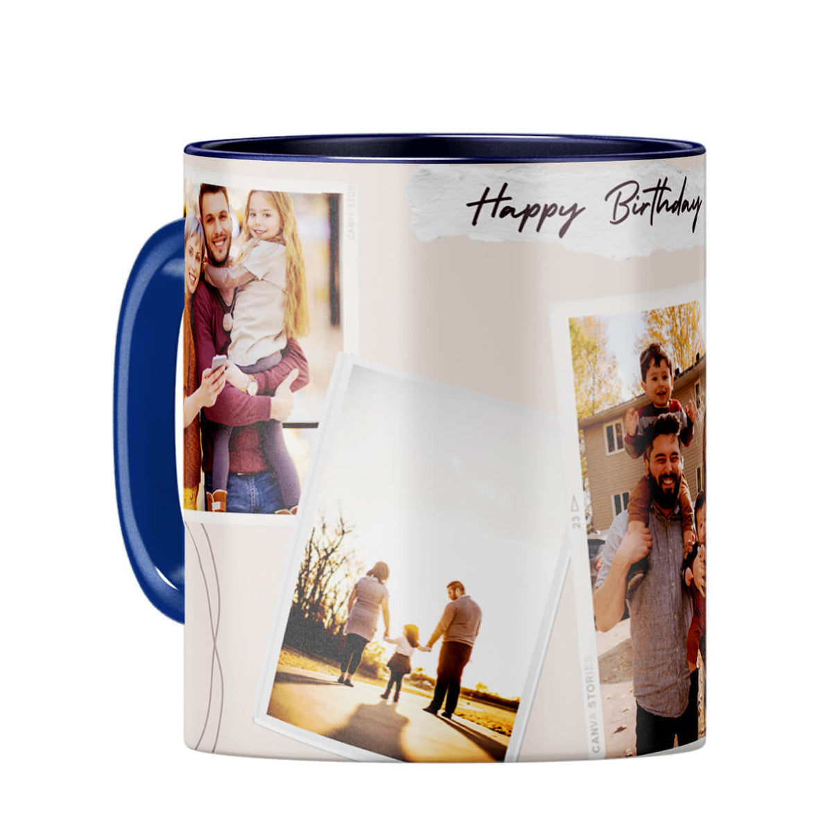 Happy Birthday Dear Coffee Mug Dark Blue