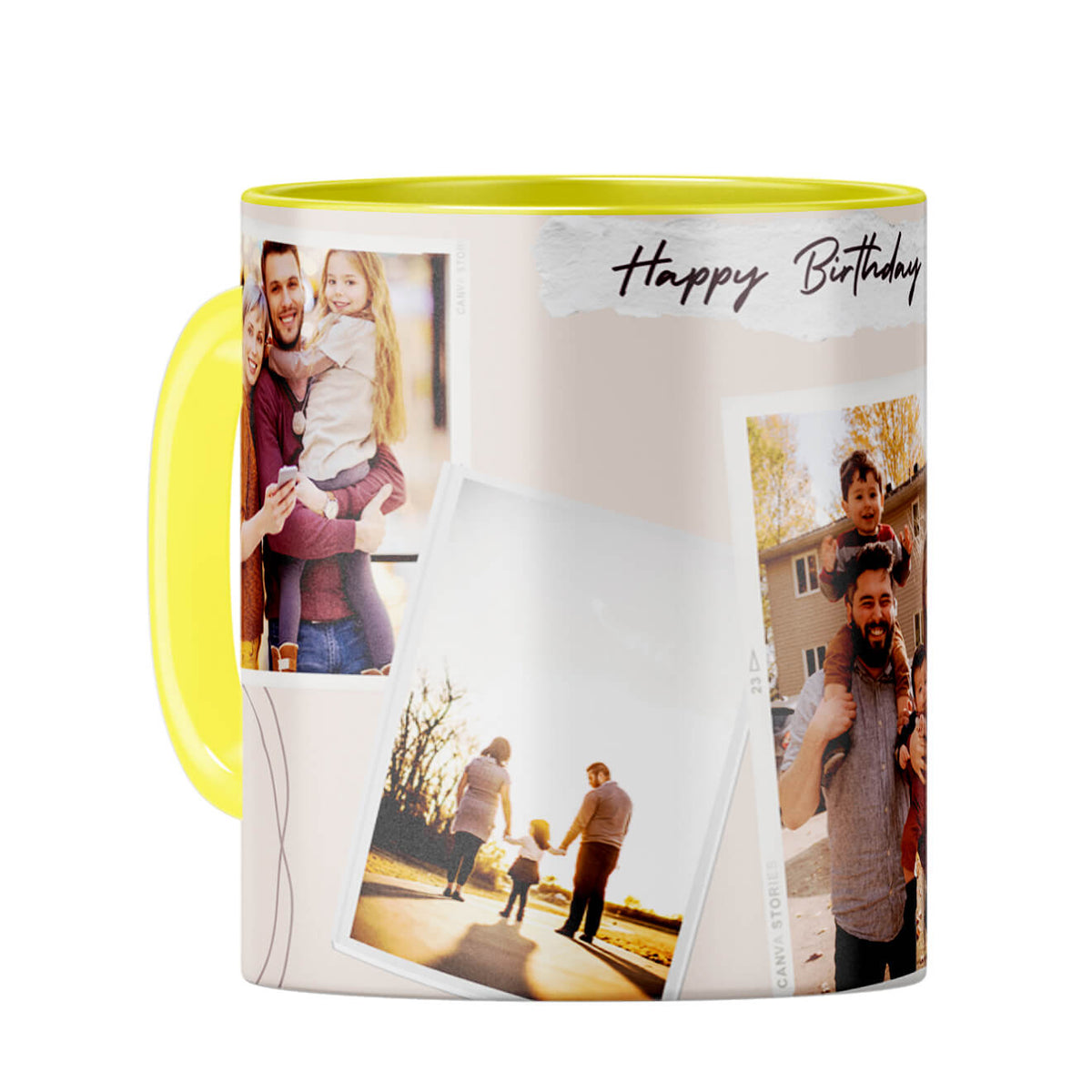 Happy Birthday Dear Coffee Mug Yellow