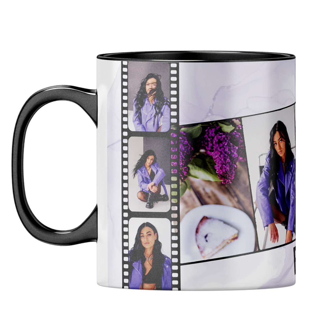 Happy Birthday Photo Collage Coffee MugF-Black