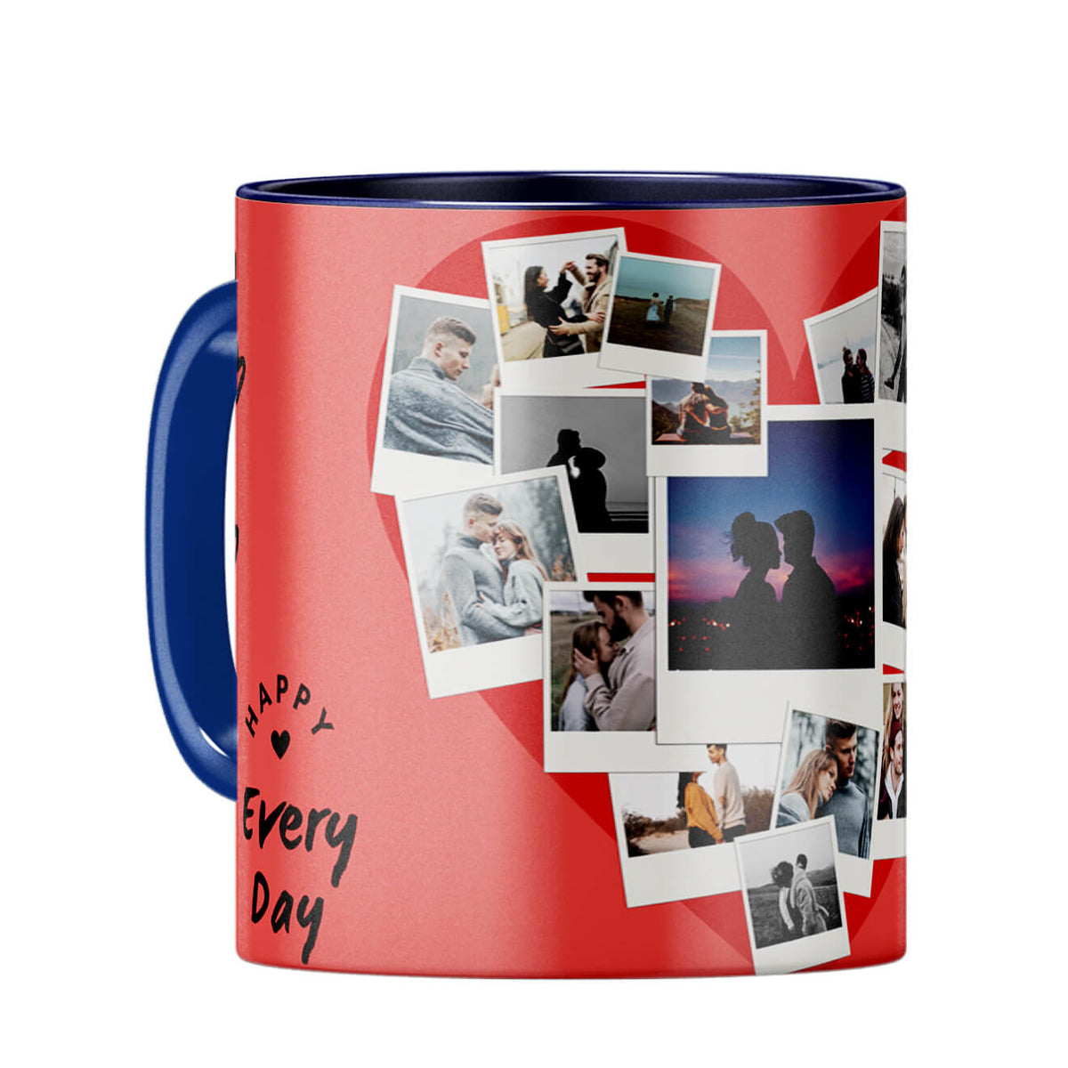 Happy Every Day Coffee Mug Dark Blue