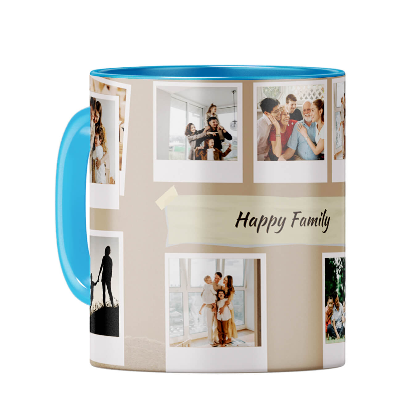 Happy Family Coffee Mug Light Blue