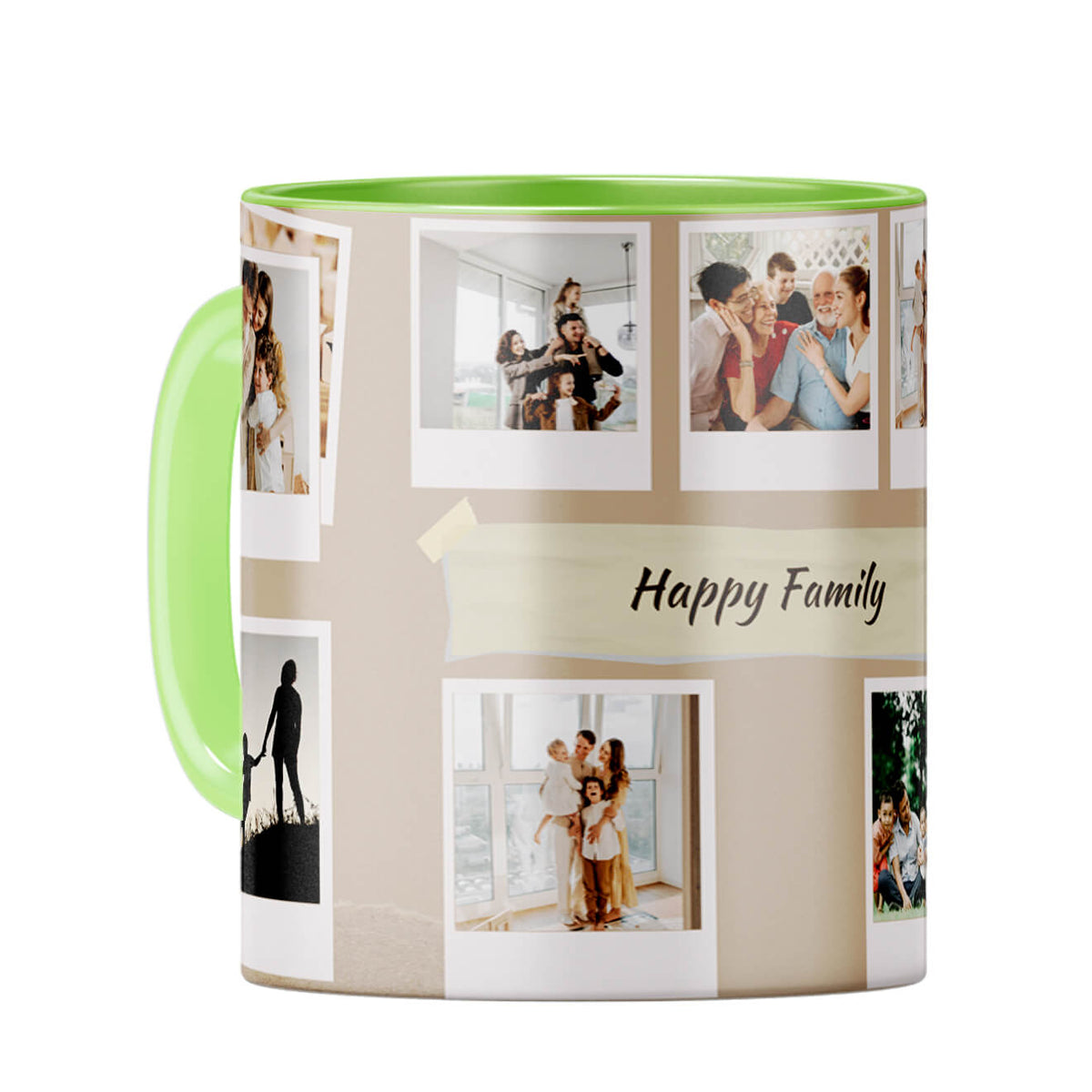 Happy Family Coffee Mug Light Green
