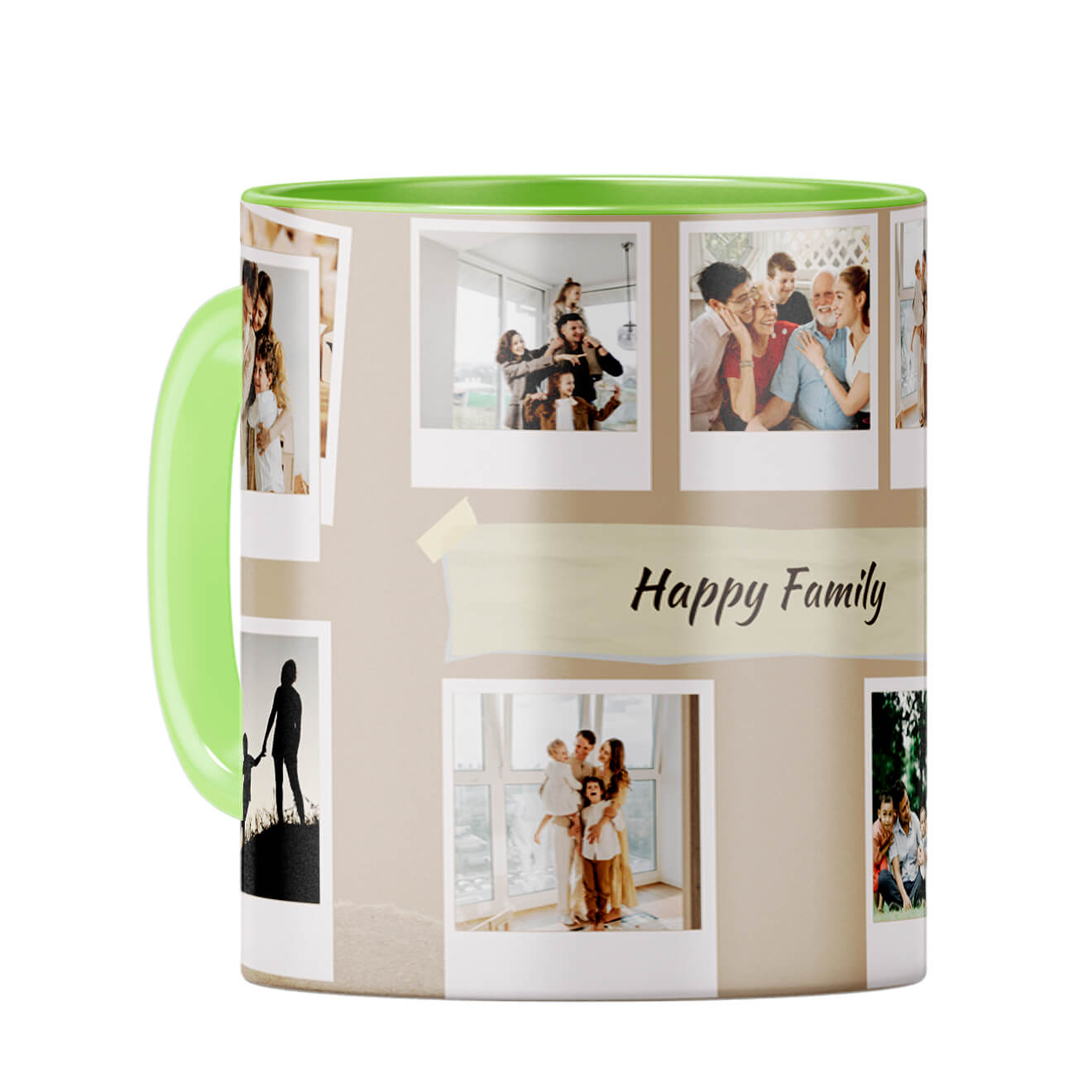 Happy Family Coffee Mug Light Green