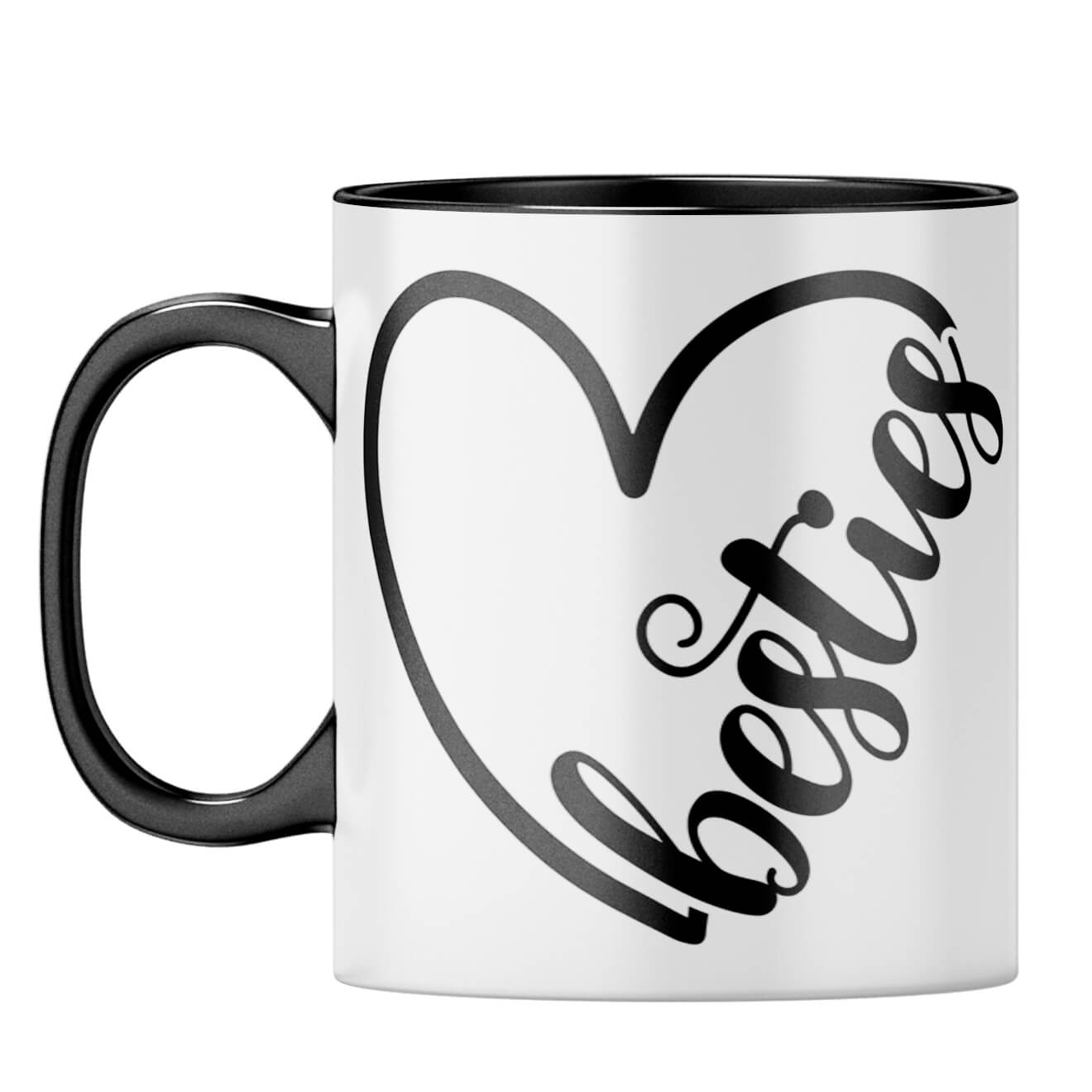 Heart Besties Coffee Mug Black