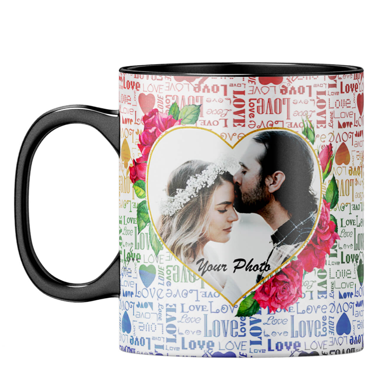 Heart Photos Coffee Mug Black