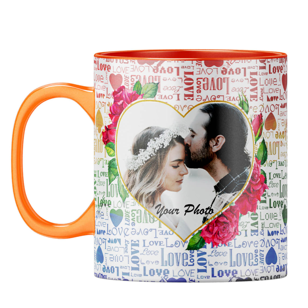 Heart Photos Coffee Mug Orange