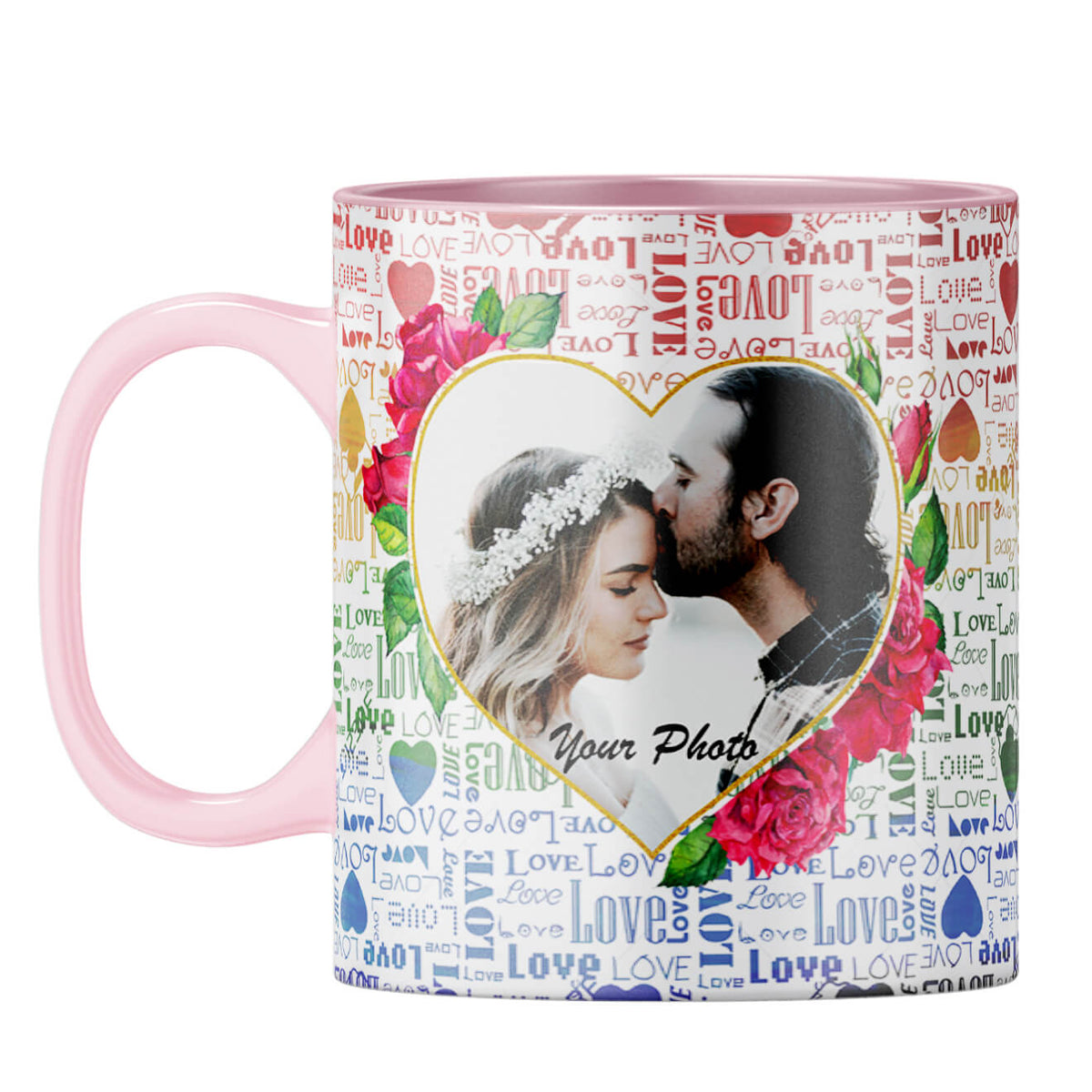 Heart Photos Coffee Mug Pink