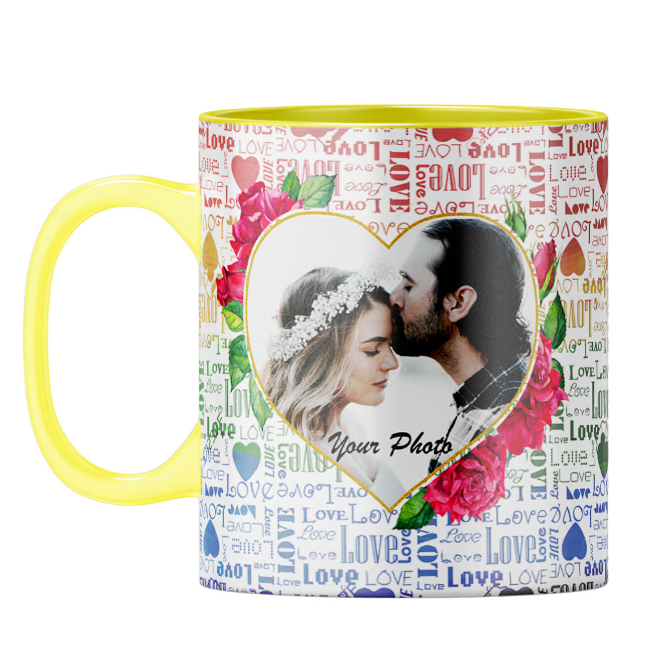 Heart Photos Coffee Mug Yellow