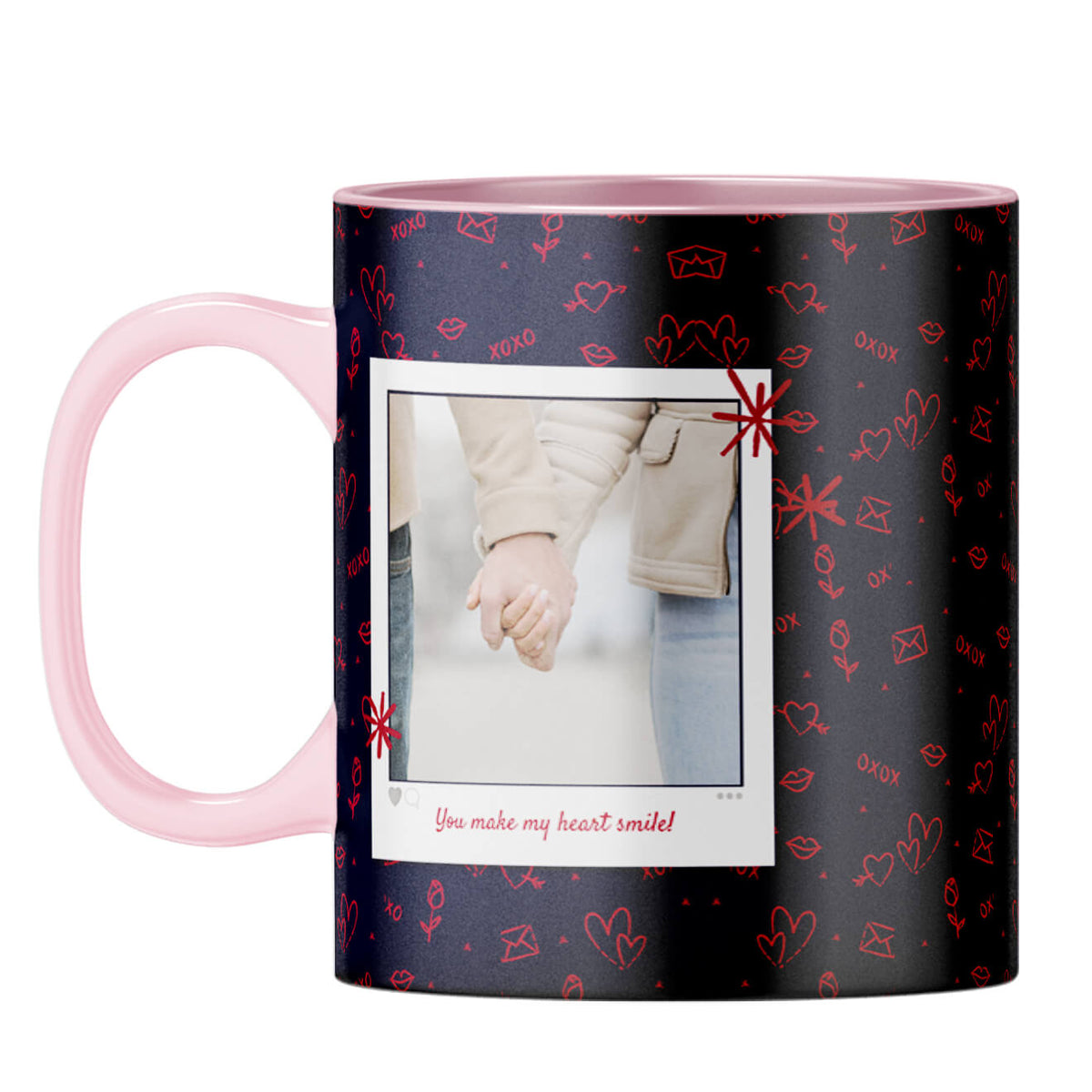 Heart Smiles Coffee Mug Pink